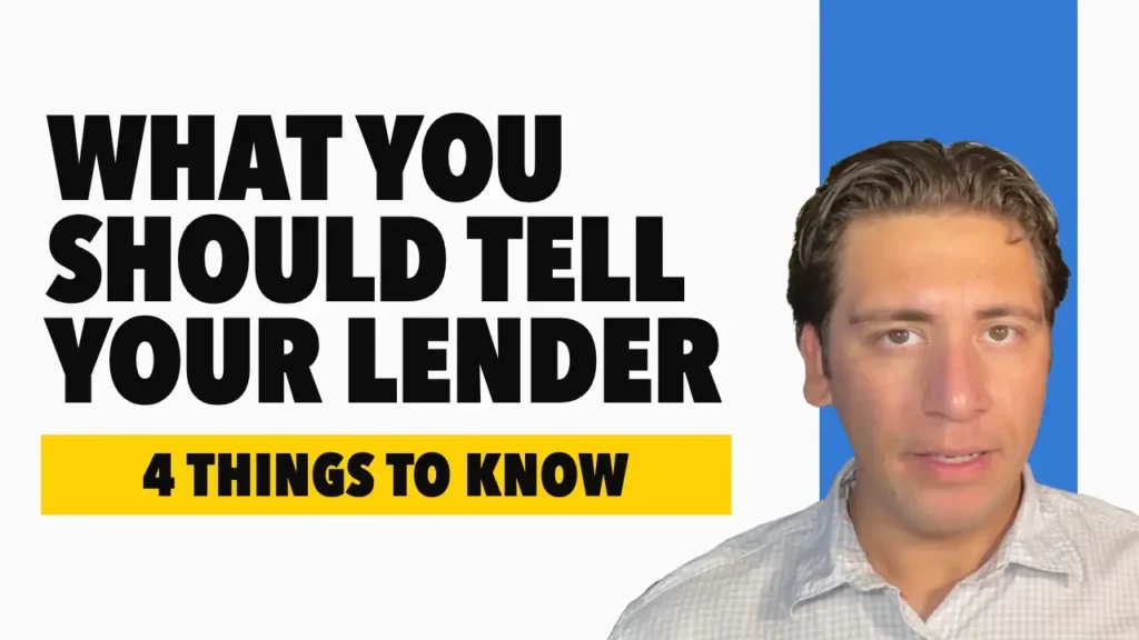 Edgar Limon beside the headline What You Should Tell Your Lender, with a yellow bar reading 4 Things to Know